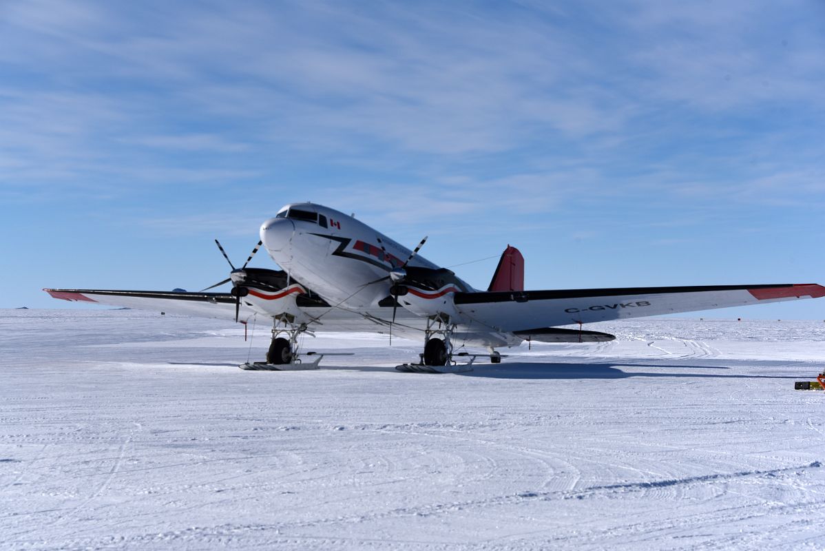 05A The Kenn Borek Air DC3 Basler BT67 Airplane At Union Glacier Antarctica Flies To The South Pole And To See The Emperor Penguins